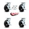 Service Caster 6 Inch Rubber on Steel Caster Set with Roller Bearings and Brake/Swivel Lock SCC SCC-30CS620-RSR-TLB-BSL-4 - alternate 5